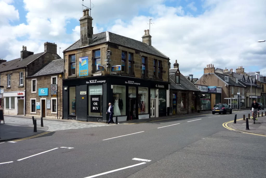 View of East Kilbride Main Street, highlighting the vibrant setting for electrician jobs in East Kilbride.